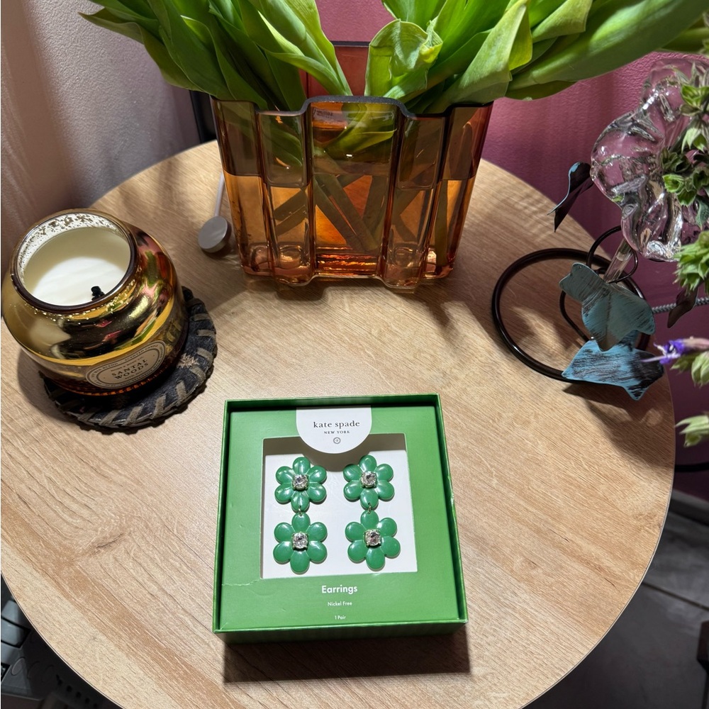 Kate Spade Green Floral Earings